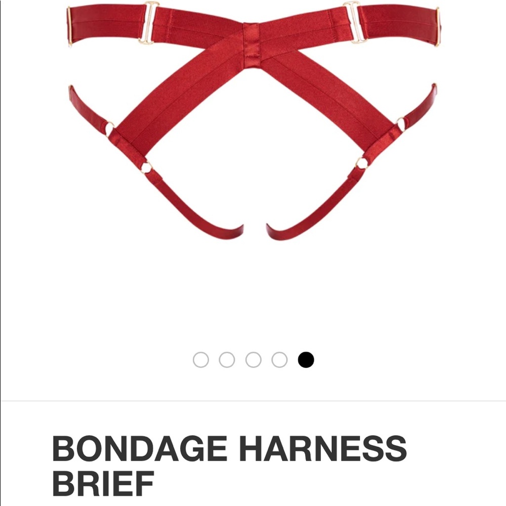 Ouvert harness brief in Signature Burnt Red Bordelle